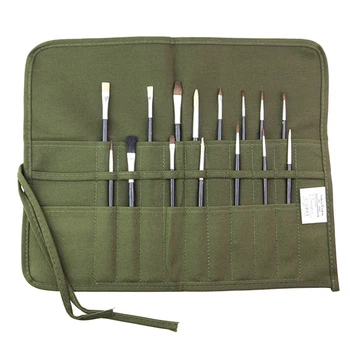 Многофункциональная сумка для карандашей, плотная холщовая упаковка, 22 держателя, чехол-органайзер, идеальное место для хранения кистей для макияжа 2