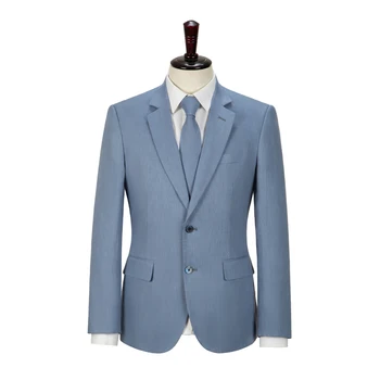 Мужской светло-голубой льняной костюм, сшитый на заказ, мужской приталенный костюм, повседневный костюм, свадебный костюм 2