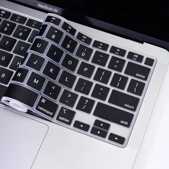 Мягкая обложка клавиатуры для Macbook Air 13 2020 M1 A2337 A2179 ЕС США Крышка клавиатуры Силиконовая водонепроницаемая защитная пленка 2