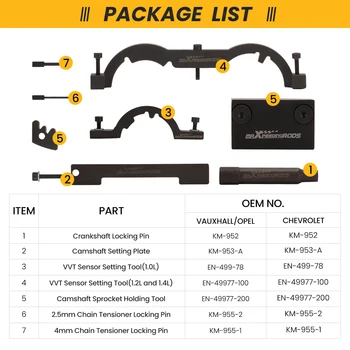 Набор инструментов для газораспределения двигателя с турбонаддувом для Chevrolet Cruze/Orlando 1.4 12-2020 Для Vauxhall 2