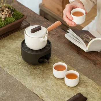 Подогреватель для кофе и чая С ложкой со свечой, предназначенный для подогрева Подогреватель для кофе для чайника (белый) 2
