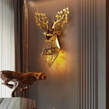 Современный настенный светильник OULALA с пятнистым оленем, персонализированный и креативный светильник для украшения гостиной, спальни, прихожей, прохода 2
