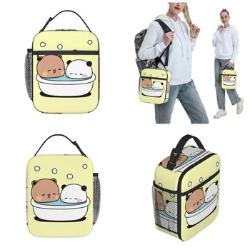 Термоизолированные сумки для ланча Bubu Dudu для купания, школьные Панда и медведь, милая переносная сумка-холодильник для ланча, термос-ланч-бокс 2