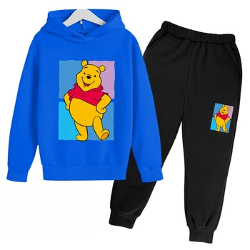 Толстовка для мальчика, костюм-двойка, осенний пуловер, свитера и брюки с мультяшным принтом, детская трендовая толстовка, теплый спортивный костюм 2