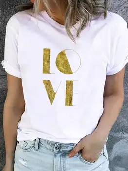 Тренд письма в стиле любви, милая одежда, женская футболка с графическим рисунком, женская футболка с принтом, модная базовая футболка, верхняя одежда 2