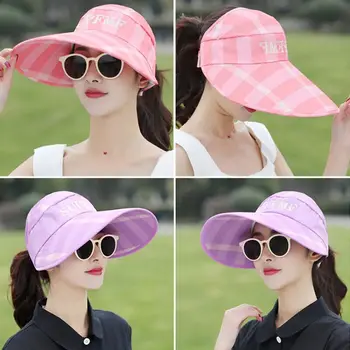 Холст, летняя повседневная пляжная кепка с защитой от ультрафиолета, солнцезащитная шляпа с козырьком, женская солнцезащитная шляпа с широкими полями. 2