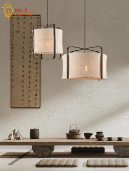Японский дизайн, Ваби-саби, ретро-ткань, Декоративные подвесные светильники LED E27, Диваны для гостиной/ чайной комнаты, Стойка ресторана в семье 2