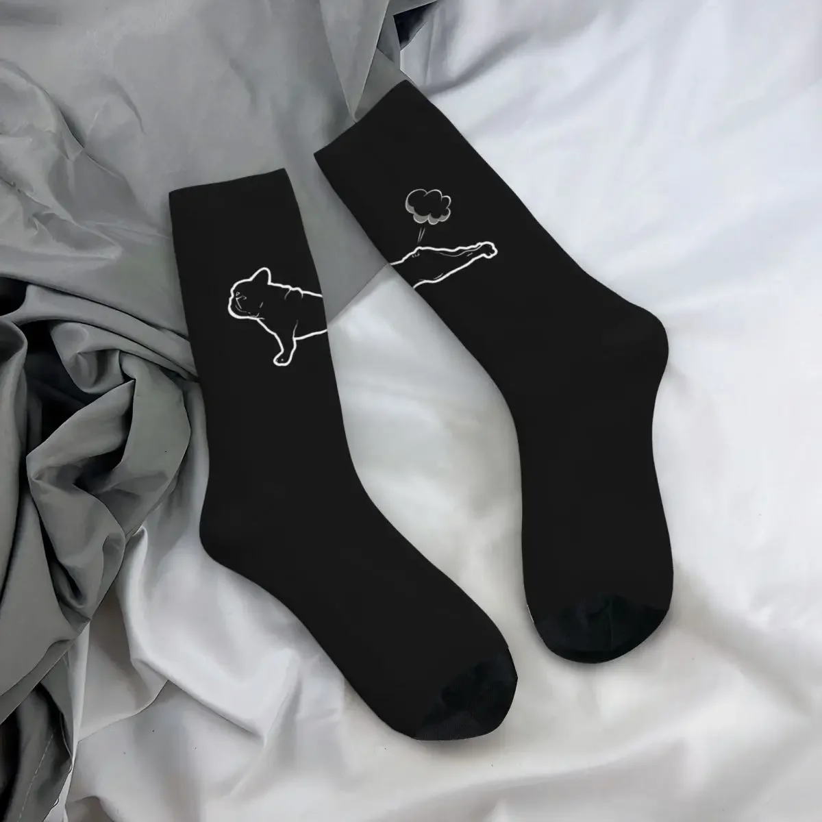 Носки для йоги с французскими бульдогами, супер мягкие чулки Harajuku, всесезонные носки, аксессуары для подарка на день рождения унисекс Изображение 3
