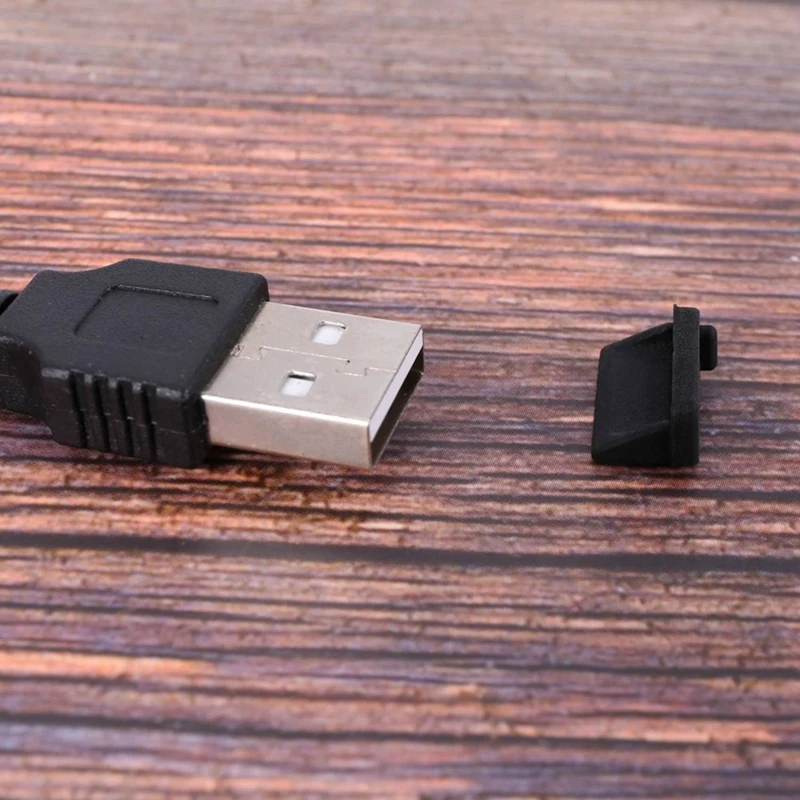 100 шт Силиконовый разъем USB-порта Пылезащитный Заглушка Защитный колпачок Черный Изображение 4