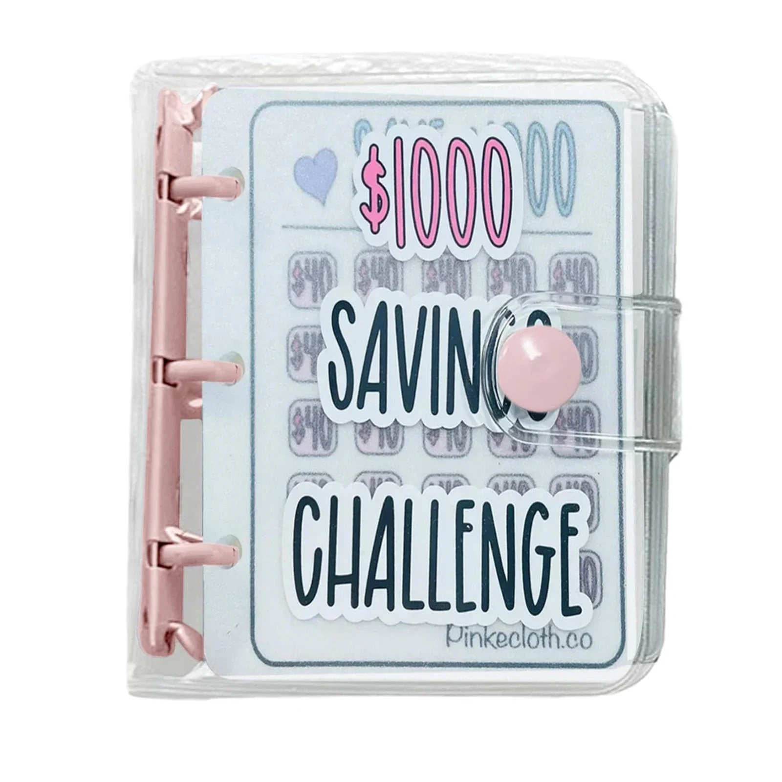 1000 Savings Challenge Prefdo Money Saving Binder Мини-бюджетный биндер с конвертами для наличных Простой и интересный способ сэкономить 1000 долларов наличными Изображение 4