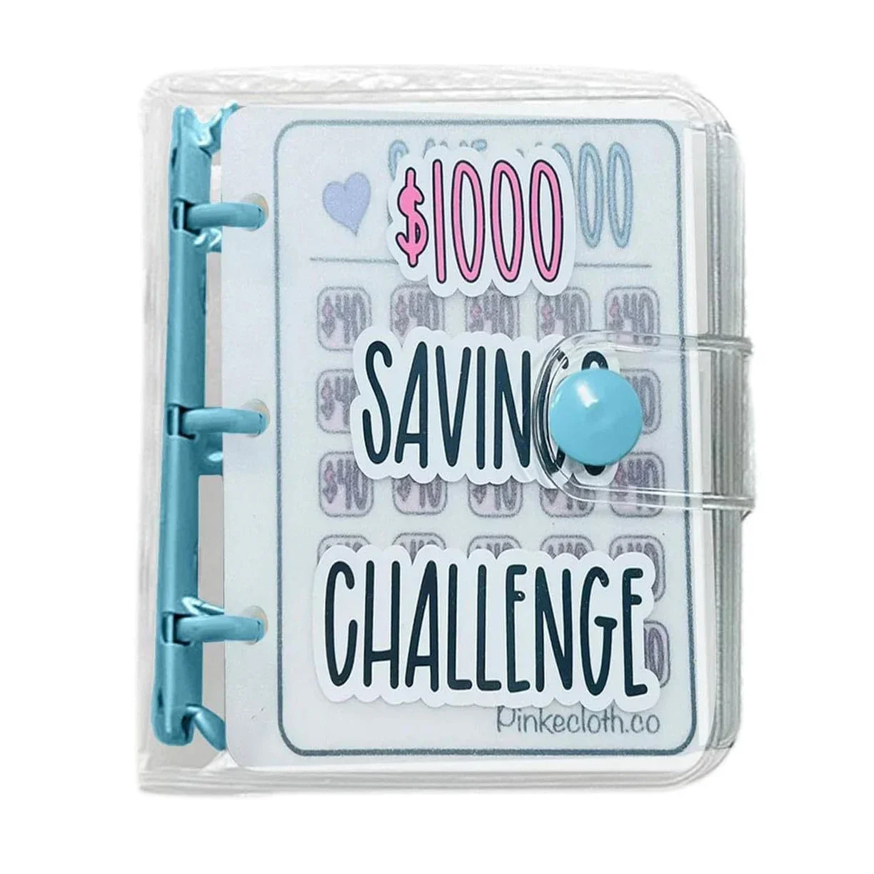 1000 Savings Challenge Prefdo Money Saving Binder Мини-бюджетный биндер с конвертами для наличных Простой и интересный способ сэкономить 1000 долларов наличными Изображение 5