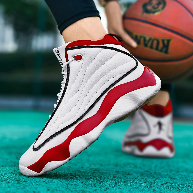 Супер Крутая мужская баскетбольная обувь, Брендовая Спортивная обувь, пары, Баскетбольная тренировочная обувь с высоким берцем, мужские Кожаные баскетбольные ботинки Унисекс Изображение 3