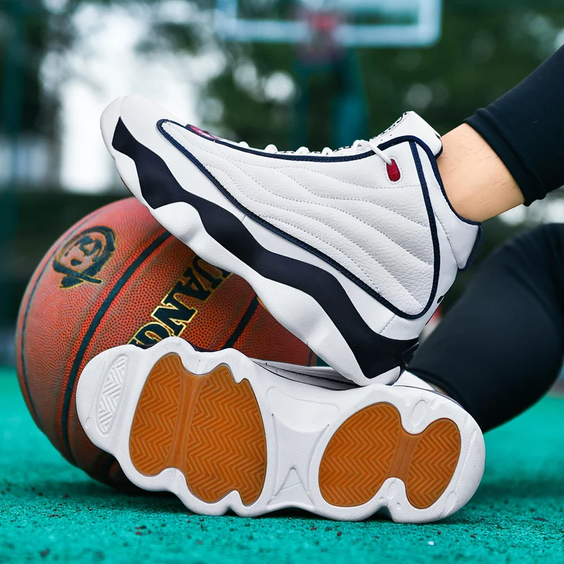 Супер Крутая мужская баскетбольная обувь, Брендовая Спортивная обувь, пары, Баскетбольная тренировочная обувь с высоким берцем, мужские Кожаные баскетбольные ботинки Унисекс Изображение 4