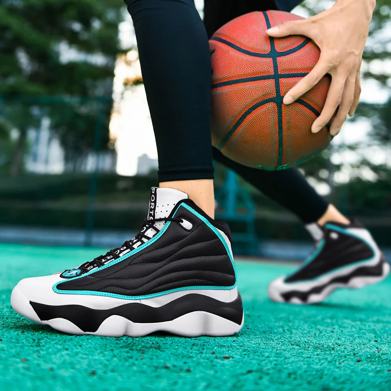 Супер Крутая мужская баскетбольная обувь, Брендовая Спортивная обувь, пары, Баскетбольная тренировочная обувь с высоким берцем, мужские Кожаные баскетбольные ботинки Унисекс Изображение 5