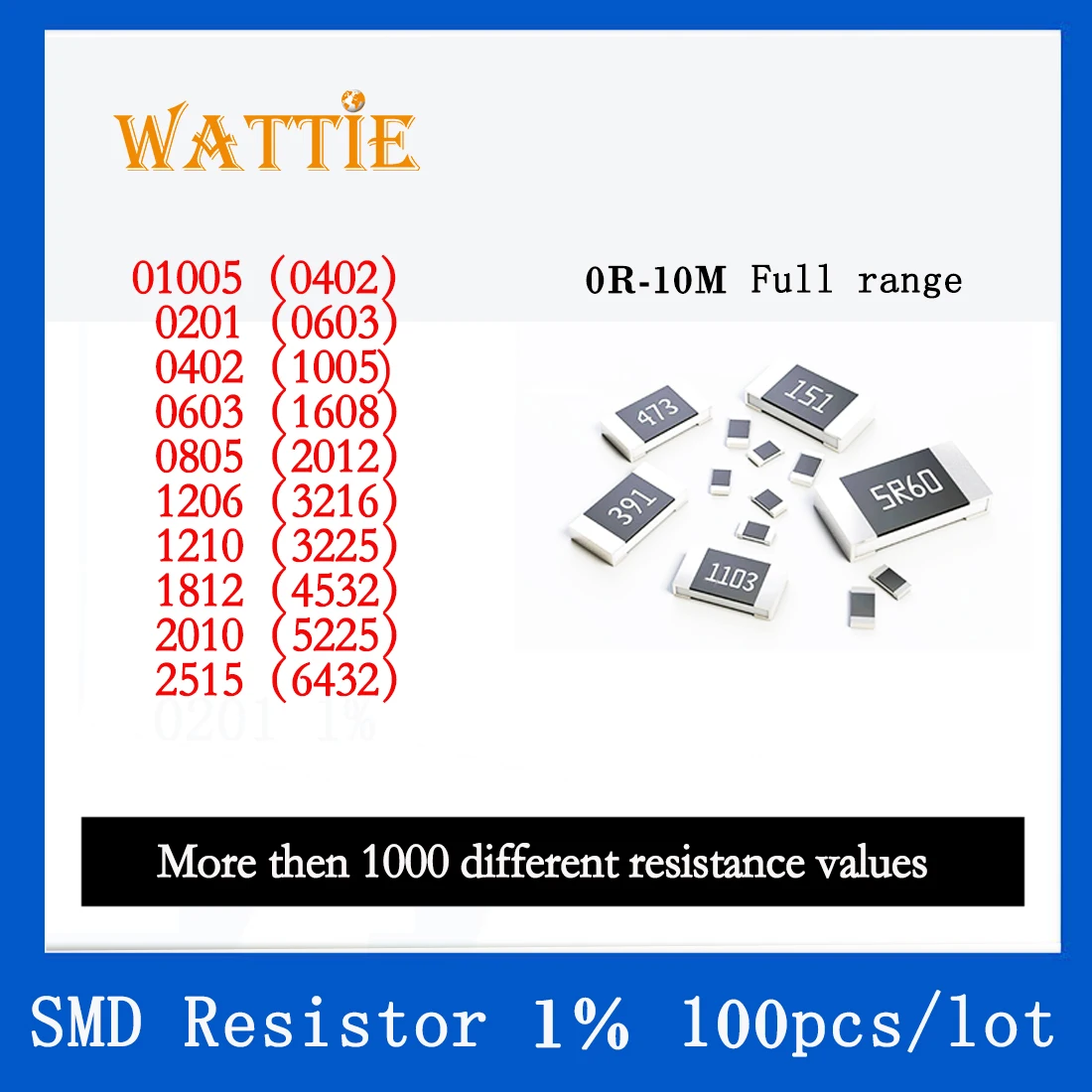 SMD резистор 0805 1% 3,3 М 3,32 М 3,4 М 3,48 М 3,57 М 3,6 М 3,65 М 100 шт./лот микросхемные резисторы 1/8 Вт 2,0 мм * 1,2 мм Изображение 2