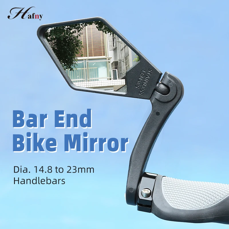 Hafny Оригинальные Торцевые Зеркала Велосипедного Руля Поворотное Зеркало Заднего Вида Для Дорожного Велосипеда MTB Велоспорт Стальная Линза Слепое Пятно Безопасное Зеркало Изображение 4