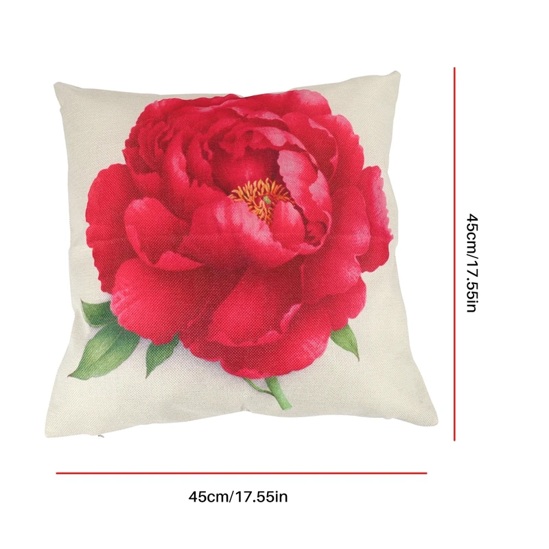 Винтажная декоративная наволочка из цветочного льна, наволочка для домашнего дивана, декоративная роза Изображение 2