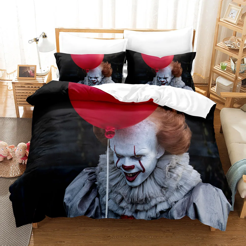 3D Комплекты постельного белья Pennywise The Clown Набор пододеяльников с наволочкой, комплект постельного белья Twin Full Queen King, постельное белье Изображение 3