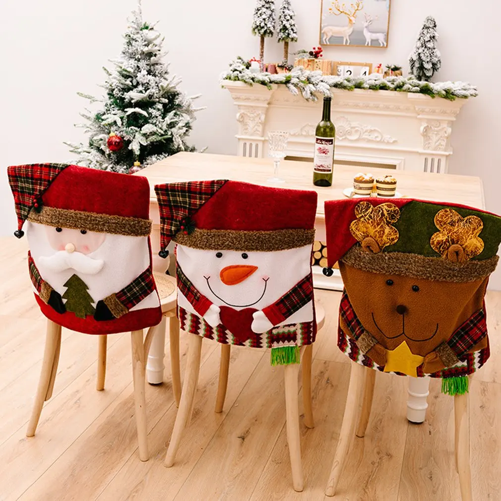 Рождественский декоративный набор стульев Набор табуретов Новый чехол для кукольного стула Европейская и американская декоративная мебель для дома Изображение 1