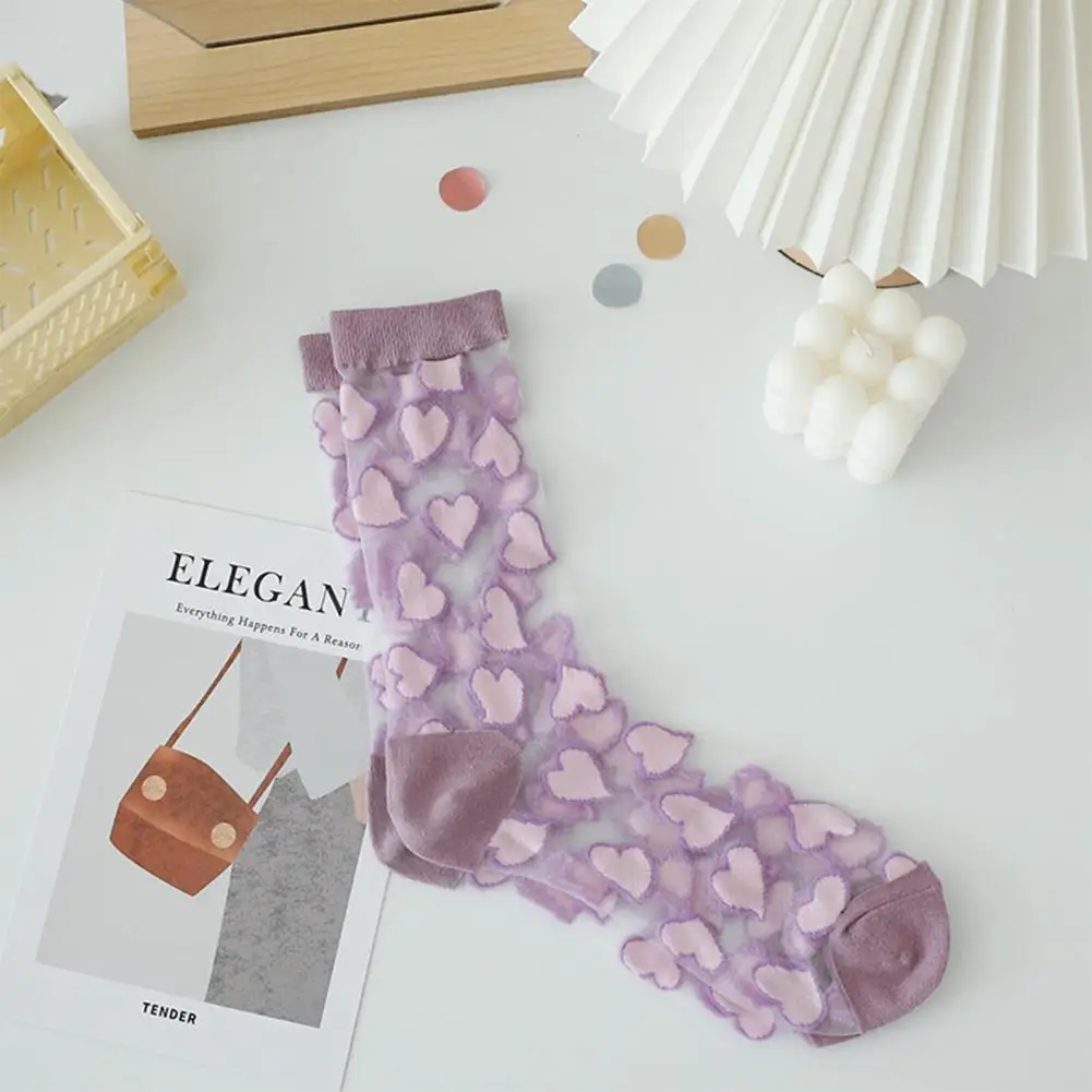 1 пара стильных стеклянных шелковых носков Перспективные эластичные женские носки Ультратонкие стеклянные шелковые носки-трубочки Изображение 4