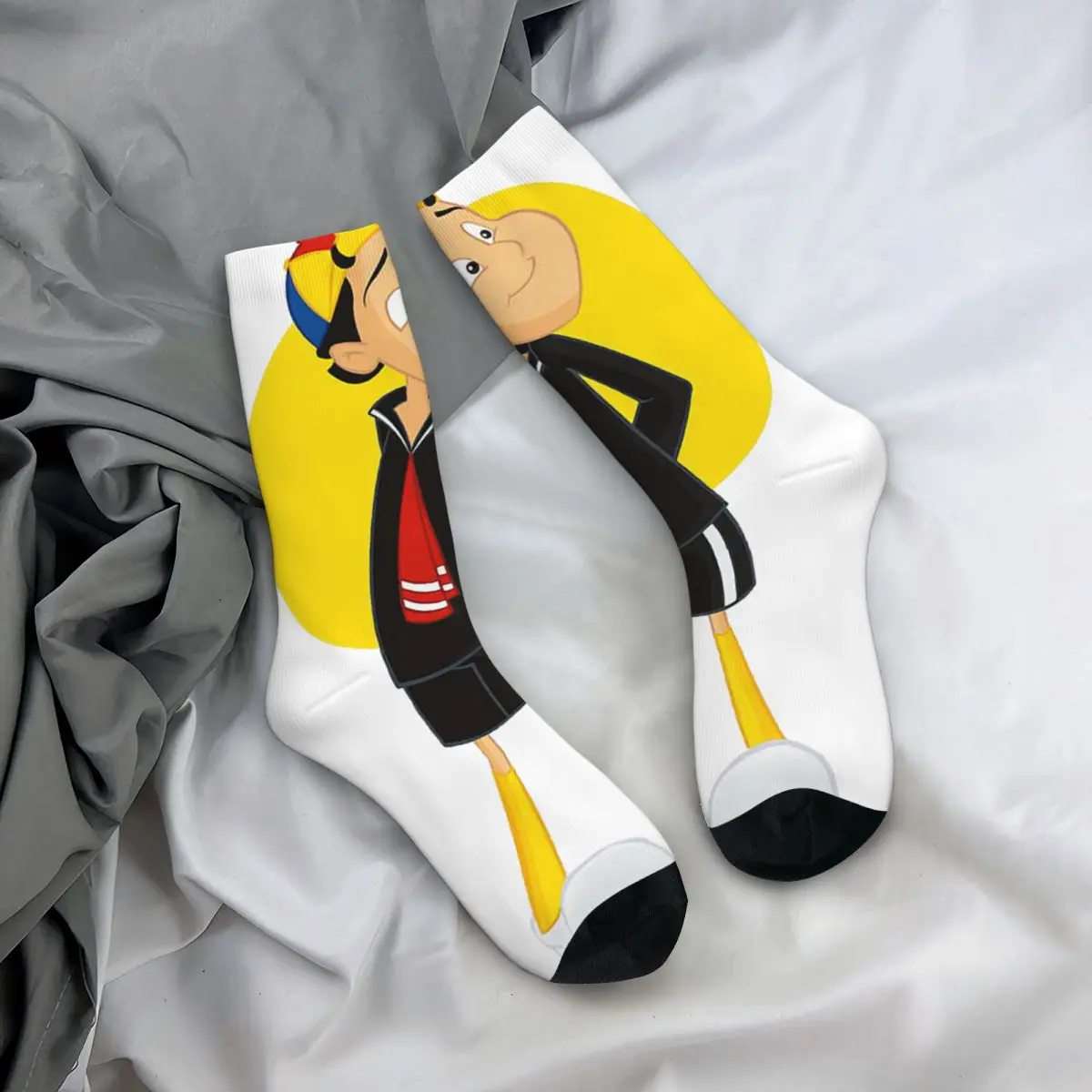Счастливые забавные милые мужские носки в винтажном стиле Harajuku El Chavo animado в уличном стиле с новым рисунком Crew Crazy Sock Подарочный принт Изображение 4
