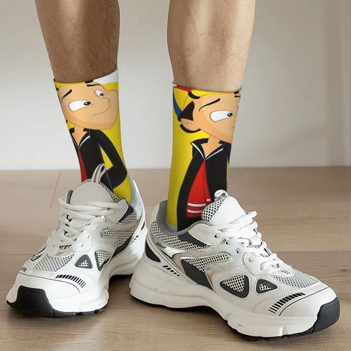Счастливые забавные милые мужские носки в винтажном стиле Harajuku El Chavo animado в уличном стиле с новым рисунком Crew Crazy Sock Подарочный принт Изображение 5