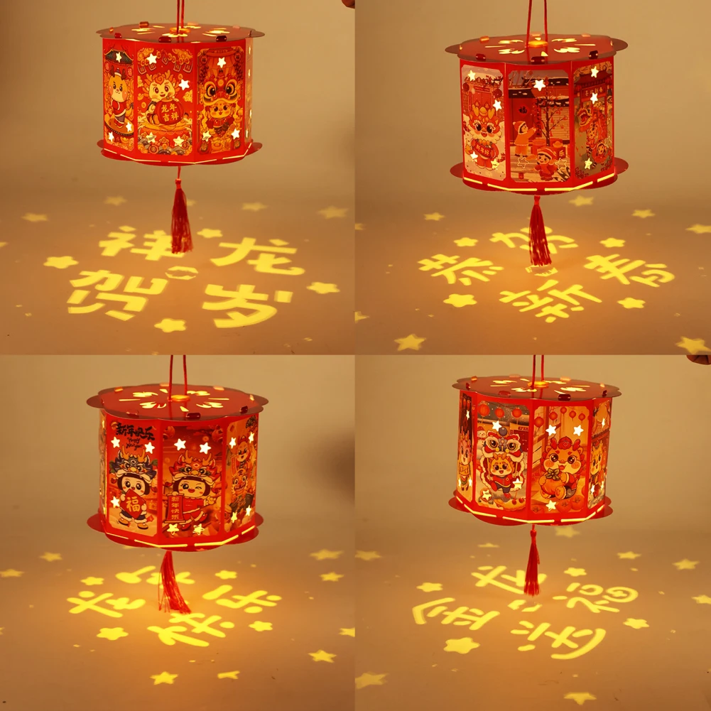 Красный китайский фестивальный фонарь, традиционные бумажные фонарики ручной работы, Новый фестивальный фонарь в Год дракона для праздника фестиваля Изображение 2
