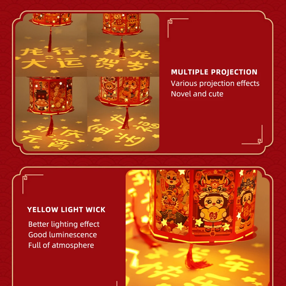 Красный китайский фестивальный фонарь, традиционные бумажные фонарики ручной работы, Новый фестивальный фонарь в Год дракона для праздника фестиваля Изображение 3