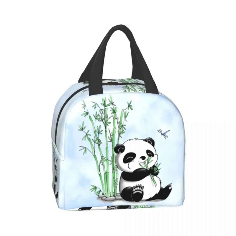 Изолированная сумка для ланча с изображением медведя панды для кемпинга, путешествий, Портативный термоохладитель, ланч-бокс для женщин, детей, сумки для хранения продуктов для пикника Изображение 2