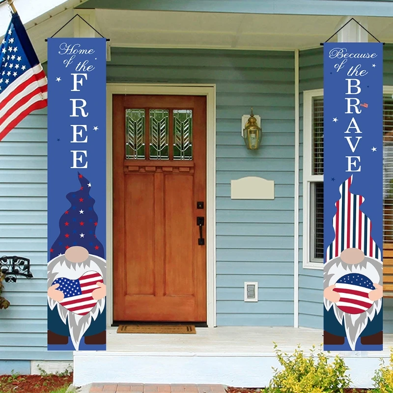 1 Пара куплетов на День независимости США, Фестивальная дверь, Фон для домашней двери Изображение 4