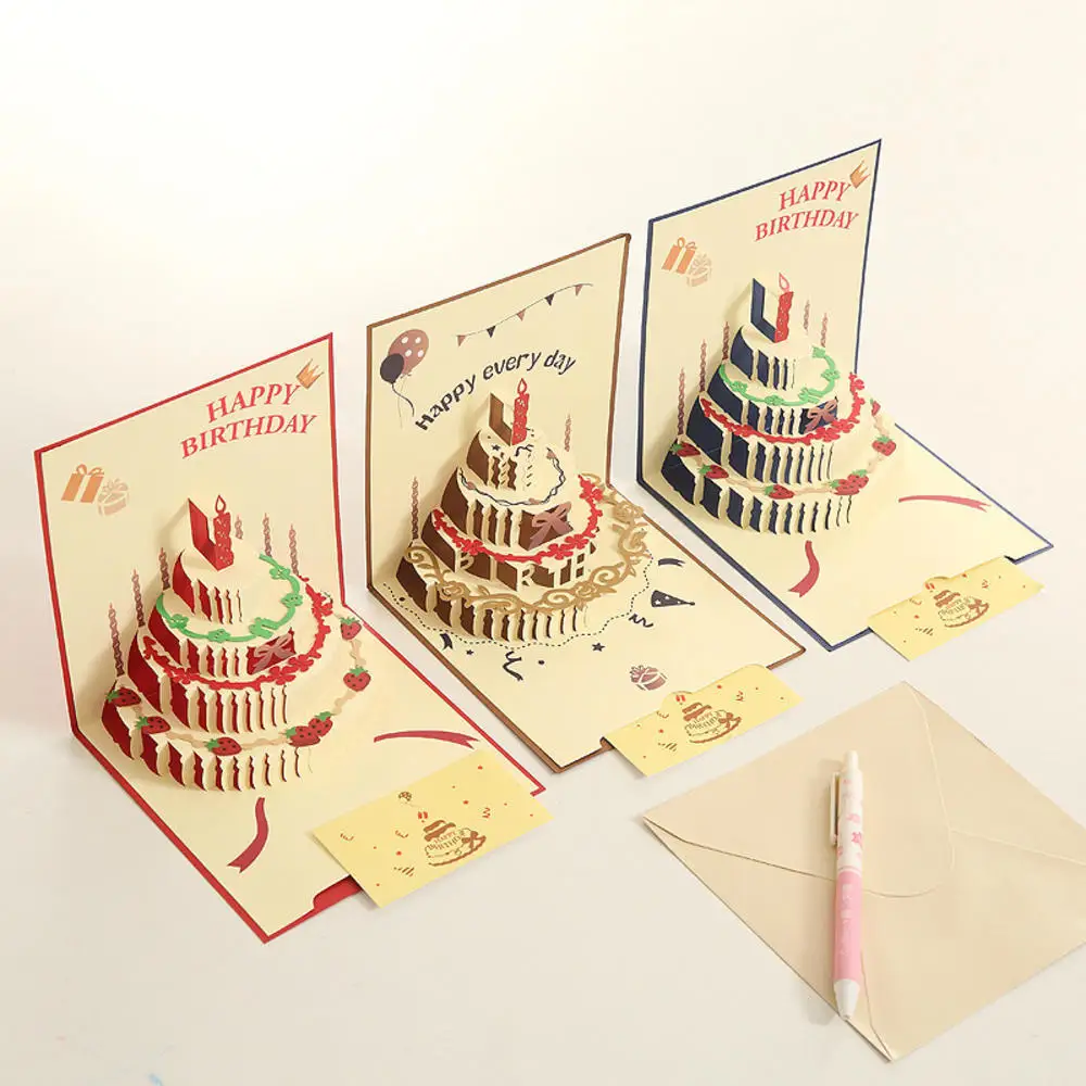 3D Всплывающая Открытка на День рождения Тематическая Поздравительная открытка в стиле all INS Красочная 3D Поздравительная открытка с Днем Рождения Изображение 1