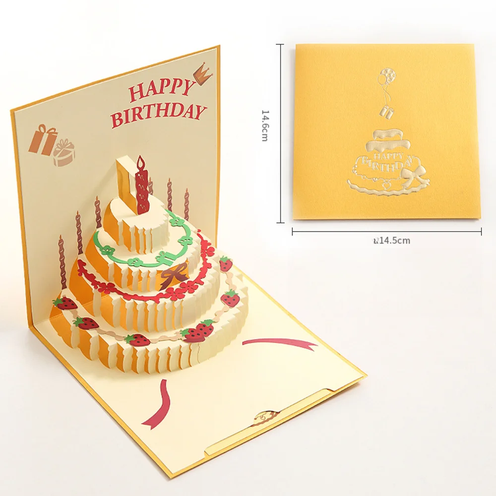 3D Всплывающая Открытка на День рождения Тематическая Поздравительная открытка в стиле all INS Красочная 3D Поздравительная открытка с Днем Рождения Изображение 4
