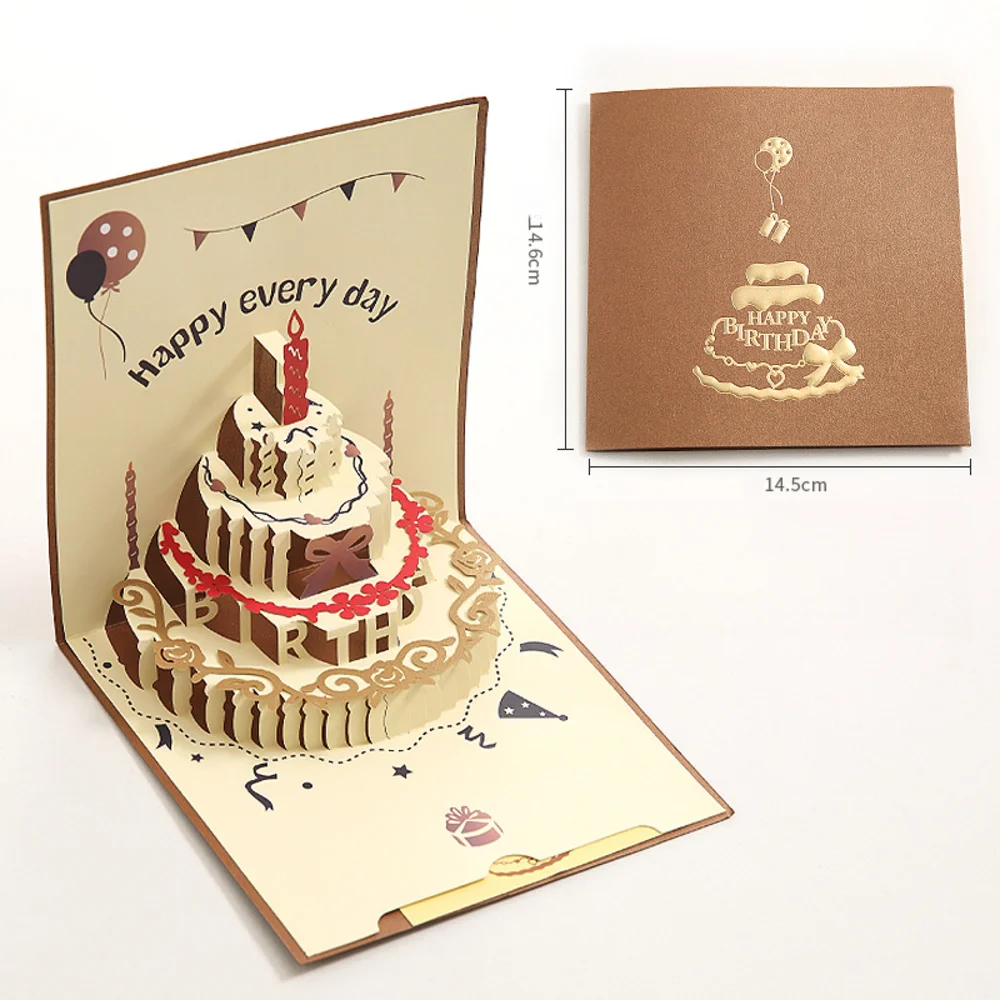 3D Всплывающая Открытка на День рождения Тематическая Поздравительная открытка в стиле all INS Красочная 3D Поздравительная открытка с Днем Рождения Изображение 5