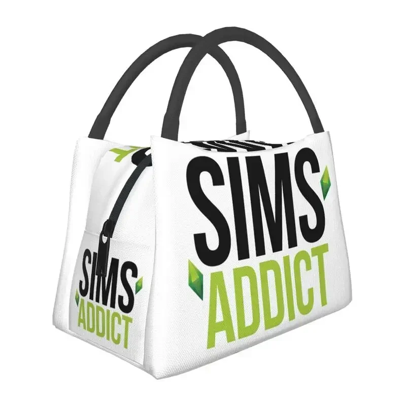 Изготовленные на заказ сумки для ланча The Sims Funny Family Life Мужские женские ланч-боксы с теплой изоляцией для офиса, дорожные сумки для ланча Изображение 1