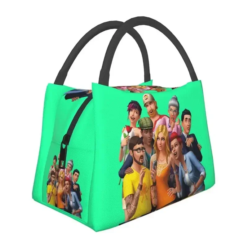 Изготовленные на заказ сумки для ланча The Sims Funny Family Life Мужские женские ланч-боксы с теплой изоляцией для офиса, дорожные сумки для ланча Изображение 5