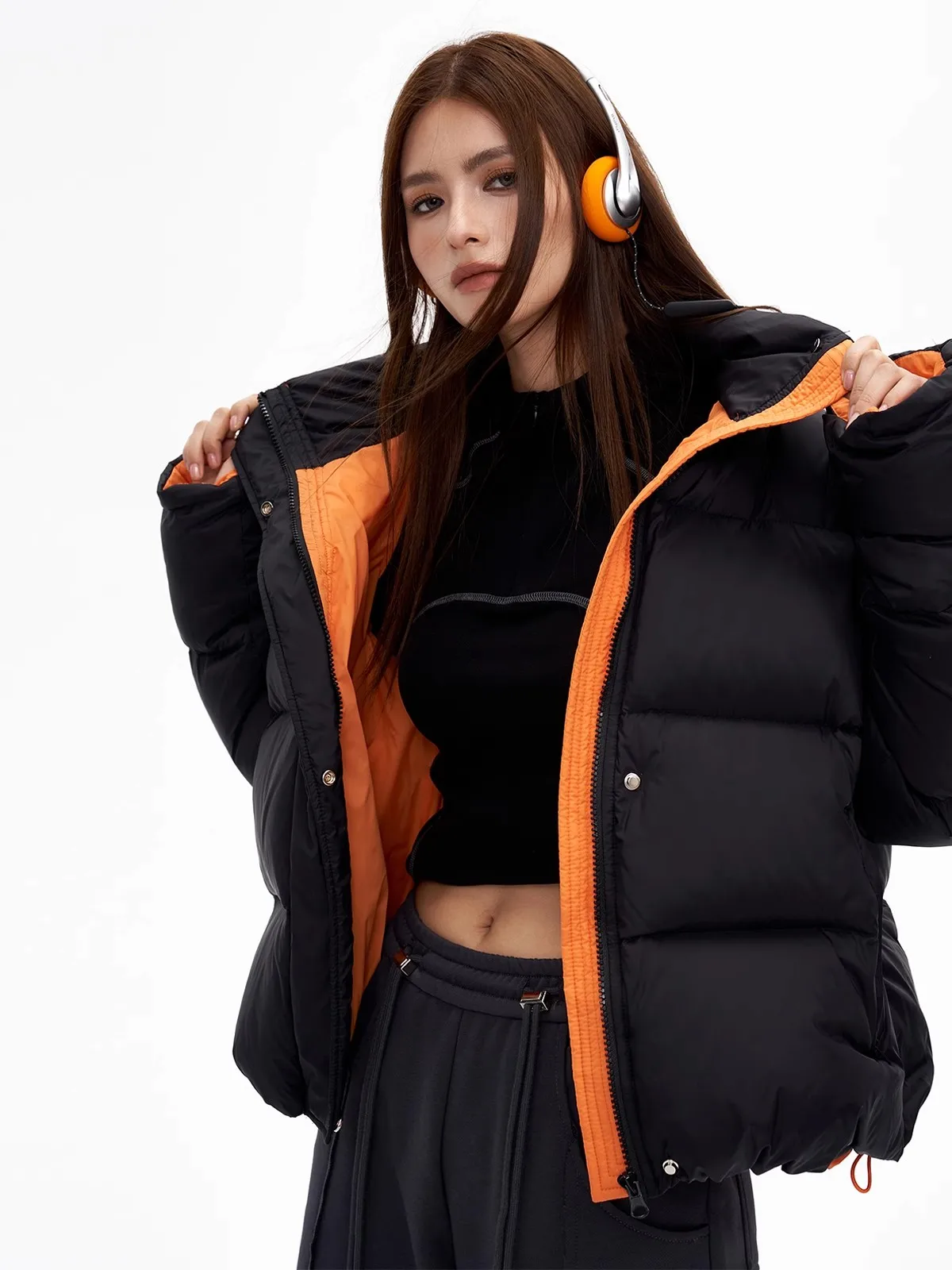 Женская зимняя новая утолщенная теплая куртка с хлопковой подкладкой 2023, Теплые парки в корейском стиле со свободным воротником-стойкой Изображение 3