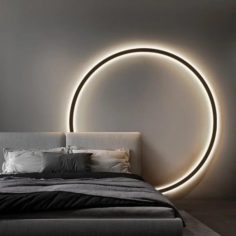 Светодиодный настенный светильник Nordic Circle в минималистичном стиле для гостиной, прихожей, прикроватной тумбочки отеля, домашнего декора, бра, светильников для внутреннего освещения Изображение 1